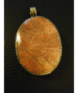 Ladies Rhodocrosite? Stone &amp; Silver Oval Shaped Pendant - £17.12 GBP