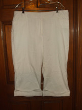 White House Black Market White Lined Cuffed Capri Pants - Size 16 - £21.81 GBP