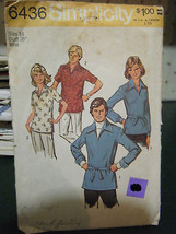 Vintage Simplicity 6436 Misses Shirt Pattern - Size 10 Bust 32 1/2 - $5.26