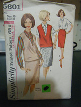 Simplicity 5601 Misses Blouse, Skirt &amp; Vest Top Pattern - Size 10 Bust 31 - £8.72 GBP