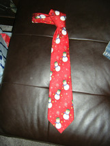 Whimsical John Ashford Red Snowman Silk Neck Tie - £11.66 GBP