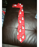 Whimsical John Ashford Red Snowman Silk Neck Tie - £11.66 GBP