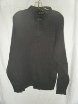Men&#39;s Sun River Clothing Co. Gray LS Ribbed Polo Sweater - Size L - £12.58 GBP
