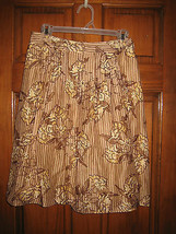 Ladies Ann Taylor LOFT Linen &amp; Silk Blend Floral Print Skirt - Size 2 - £19.78 GBP