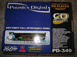 Phonics Digital PD-349 In-Dash AM/FM Radio &amp; CD/CD-R/CD-RW Player - New in Box!! - £79.85 GBP