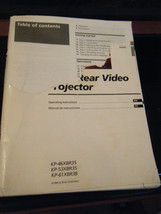 Sony KP-46XBR35/KP-53XBR35/KP-61XBR38 Rear Video Projector TV Operator's Manual - $10.93