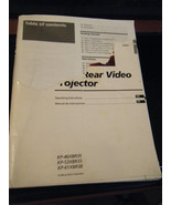 Sony KP-46XBR35/KP-53XBR35/KP-61XBR38 Rear Video Projector TV Operator&#39;s... - £8.72 GBP