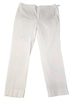 Talbots Chatham 12 White Flat Front Side zip High Waisted Stretch Ankle ... - $19.55
