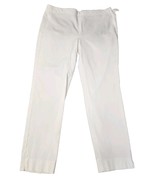 Talbots Chatham 12 White Flat Front Side zip High Waisted Stretch Ankle ... - $363.99 MXN