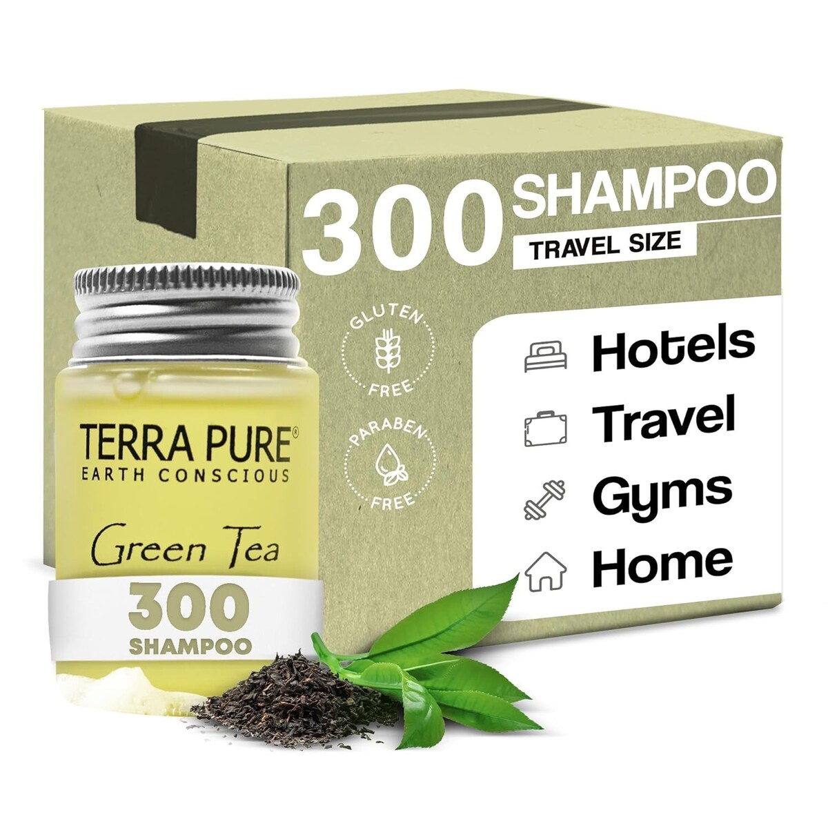 Terra Pure Shampoo, Travel Size Hotel Amenities, 1 oz. (Case of 300) Wholesale