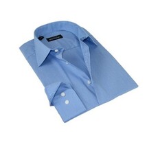 Men Mondego 100% Cotton Dress Sport shirt Regular Modern fit sn6100 Blue Stripe image 9