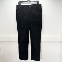 Democracy Jeans Womens 12 Straight Leg Ab Solution Black Stretch Denim *34&quot;Waist - £21.96 GBP