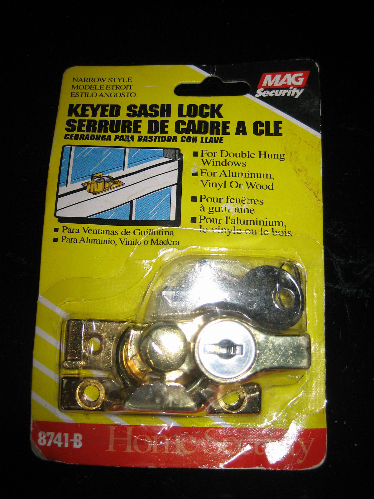 Mag Security 8741-B Keyed Sash Lock - Narrow Style - New in Package!!!!!!!!! - $13.09
