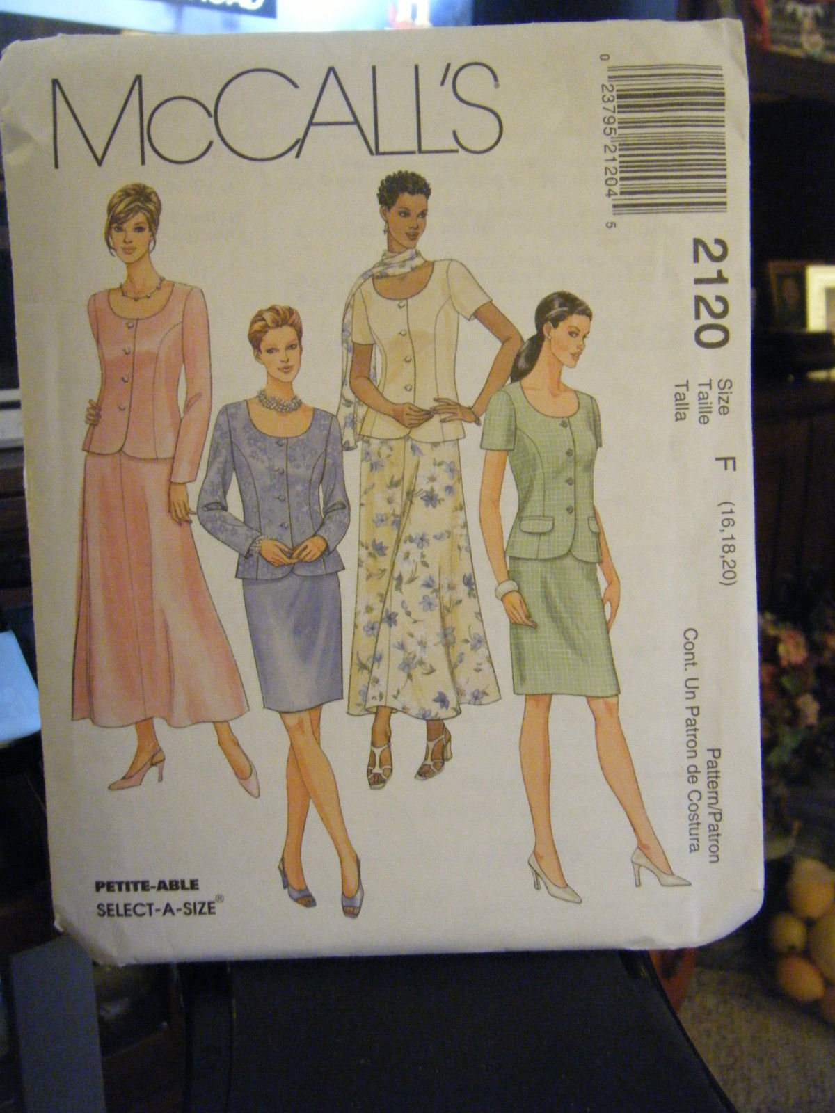 McCall's 2120 Misses Unlined Jacket, Skirts & Scarf Pattern - Size 16/18/20 - £7.36 GBP