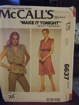 McCall&#39;s 6637 Misses Dress or Top Pattern - Size Petite (6-8) Bust 30 1/2-31 1/2 - £5.37 GBP