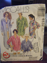 McCalls Misses Big Shirt in 3 Lengths Pattern - Size XS (4-6) Bust 29 1/... - £4.91 GBP