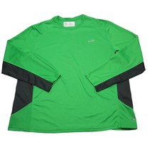 Champion Shirt Mens 2XL Green Black Long Sleeve Crew Neck Duo Dry Activewear - $19.68