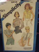 Simplicity 6414 Misses Fitted Shirt Pattern - Size 10/12/14 - $7.65