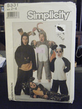 Simplicity 8331 Child Bunny, Leopard, Kangaroo &amp; Panda Costume Pattern -... - £6.53 GBP