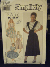 Simplicity 9528 Girl&#39;s Suspender Skirts &amp; Top Pattern - Size 7/8/10/12 - $7.20