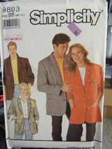 Simplicity 9803 Unisex Loose Fitting Lined Jacket Pattern - Sizes M-XL (... - $6.81