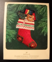 Hallmark Keepsake Christmas Ornament 1983 Embroidered Stocking Original Box - £6.38 GBP