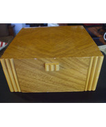 Vintage 1930s Art Deco Style Wood Jewelry Box with Mirror - £64.69 GBP