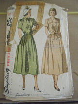 Vintage 1940's Simplicity 2504 Misses Dresses Pattern - Size 14 Bust 32 - $22.85