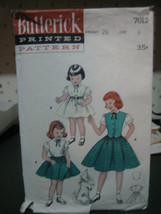 Vintage 1950&#39;s Butterick 7012 Girl&#39;s Dress Pattern - Size 8 Chest 26 - £9.54 GBP