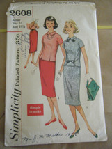 Vintage 1950's Simplicity 2608 Over Blouse & Skirt Pattern - Size 11 Bust 31 1/2 - £9.01 GBP