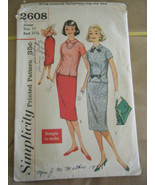 Vintage 1950&#39;s Simplicity 2608 Over Blouse &amp; Skirt Pattern - Size 11 Bus... - £9.01 GBP