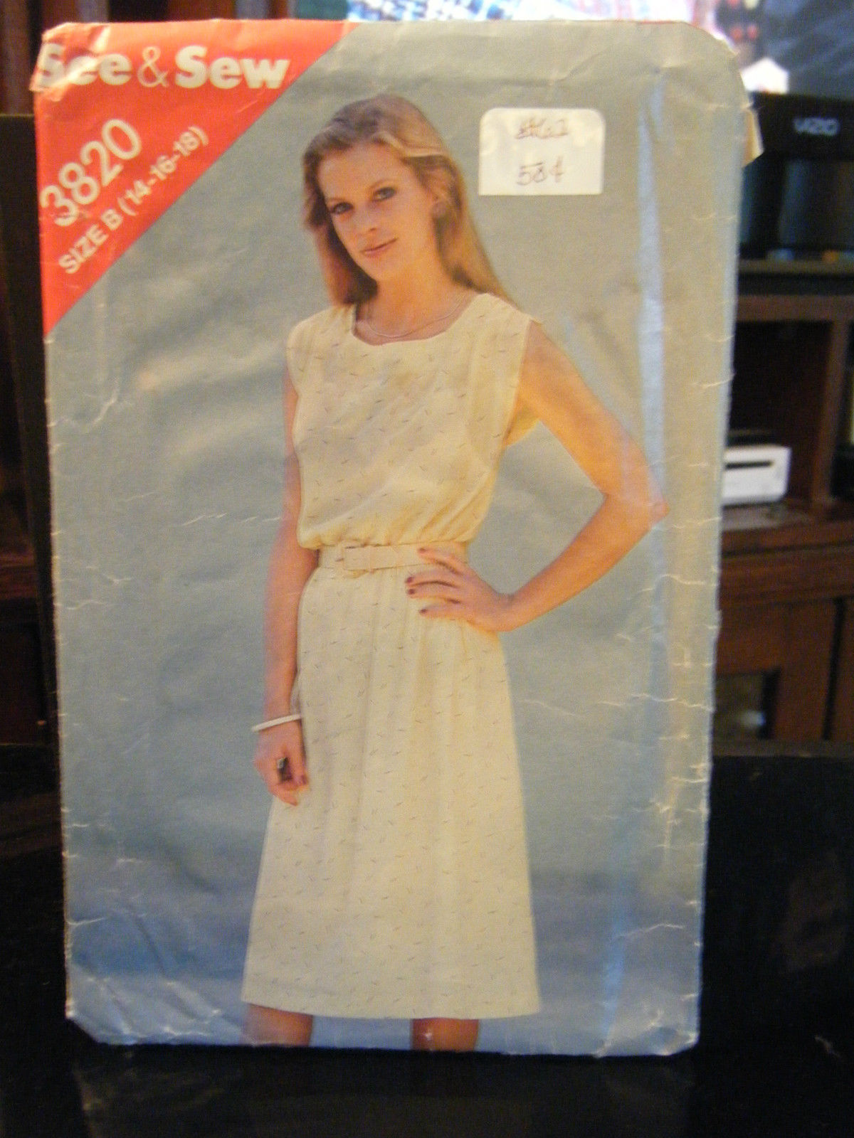 Primary image for Vintage Butterick 3820 Misses Dress Pattern - Size 14 & 16