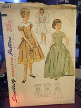 Vintage 1950&#39;s Simplicity 3531 Girl&#39;s Dress Pattern - Size 8 Chest 26 - £12.95 GBP