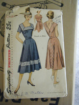 Vintage 1950&#39;s Simplicity 3552 Sun Dress Pattern - Size 14 Bust 32 - $19.31