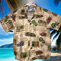 RJC Toddler Boys Hawaiian Shirt Aloha 4T Surfboards Beach Palm Trees Tan... - $18.80