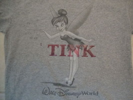 Walt Disney World Tinkerbell Tink Souvenir Gray Cotton T Shirt Size S  - £13.62 GBP