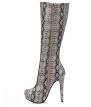 New Autumn Winter Snake Style Knee High Stiletto Heels Ladies Leather Pu... - $129.95