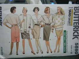 Butterick 5880 Misses Skirt Pattern - Size 6/8/10/12 - $7.09