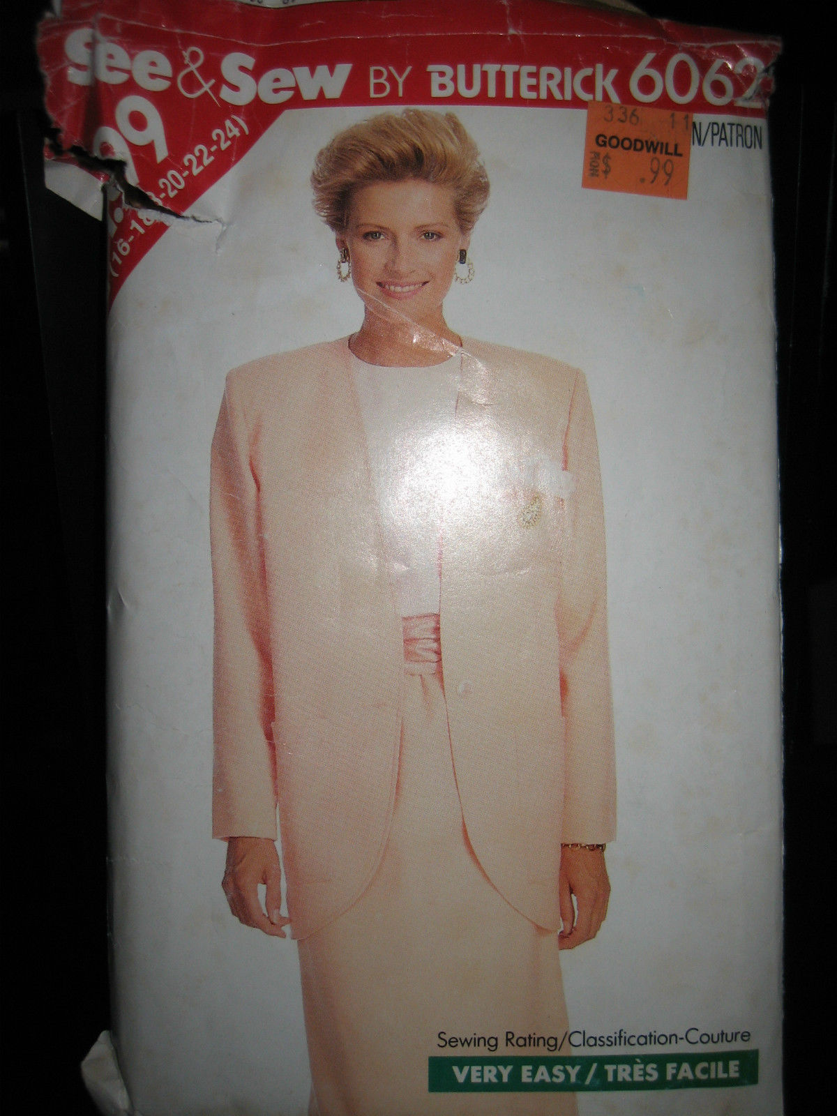 Butterick 6062 Misses Jacket, Top & Skirt Pattern - Size 16-24 - £6.61 GBP