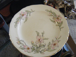 Vintage Crown Potteries CRP11 Pink Flowers 7&quot; Salad or Dessert Plate - £12.42 GBP