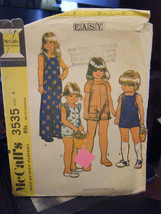 Vintage McCall&#39;s 3535 Child&#39;s Overalls Pattern - Size 6 Chest 25 - £6.50 GBP