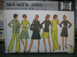 McCall&#39;s 3489 Misses Shirt Jacket, Top, Skirt &amp; Pants Pattern - Size 10 - £7.90 GBP