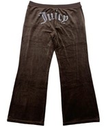 Juicy Couture Women Size L Velour Pants Brown Sugar Low Rise Drawstring ... - £66.19 GBP