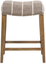 Bar Stool SADDLE Weathered Oak Upholstery Birch Fabric - £501.63 GBP