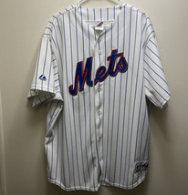 New York Mets Jersey Blank Pinstripe Vintage 00s Majestic Authentic 2XL Made USA - £38.43 GBP