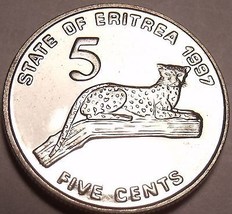 Gem Unc Eritrea 1997 5 Cents~Leopard In a Tree~Fantastic - $3.27