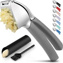 Zulay Kitchen Garlic Press Comfort Grip Rust Proof Mincer Crusher Gray New - $12.95