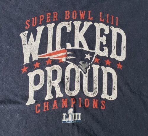 Primary image for NEW ENGLAND PATRIOTS T-SHIRT M Super Bowl LIII Champions 100% Cotton FREE SHIP