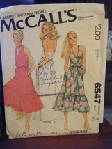 Vintage McCall&#39;s 6547 Misses Halter Dresses Pattern - Size 8 Bust 31 1/2 - £9.58 GBP