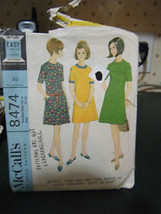 Vintage McCall&#39;s 8474 Teen Dress Pattern - Size 12T-14T Bust 31-33 - £8.50 GBP